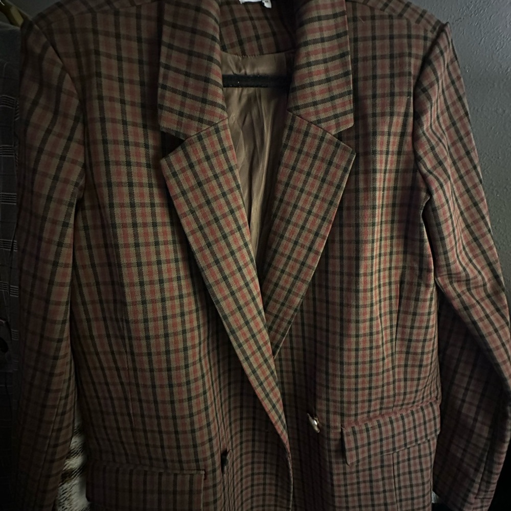 WeWoreWhat Brown Plaid Blazer